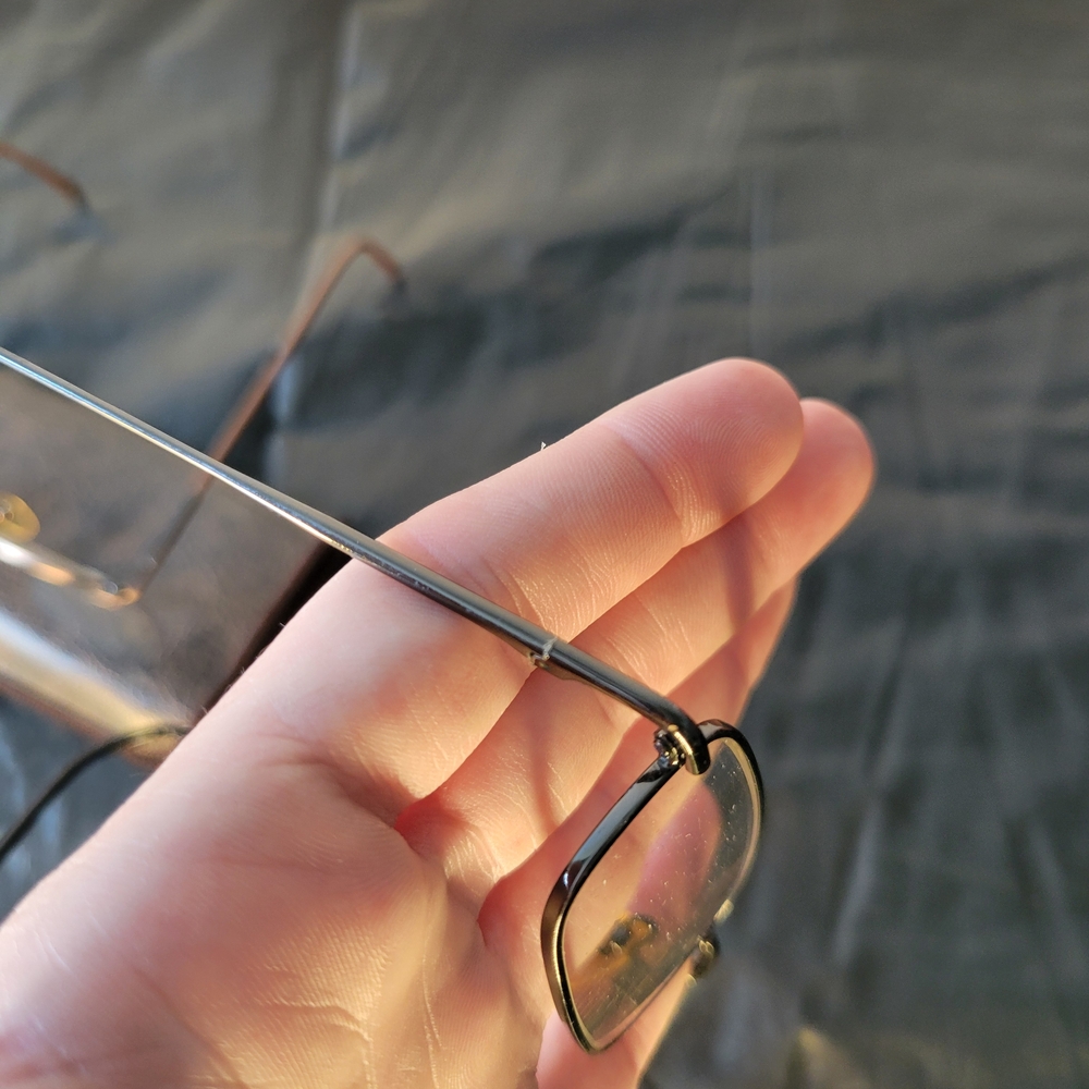 Visionworks Rectangular Metal Eyeglasses Gold / G… - image 7